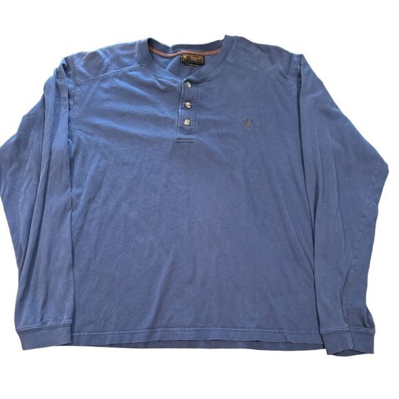 ARIAT Long Sleeve Shirt Quarter Button up Blue Size‎ L | G1 - Picture 1 of 6